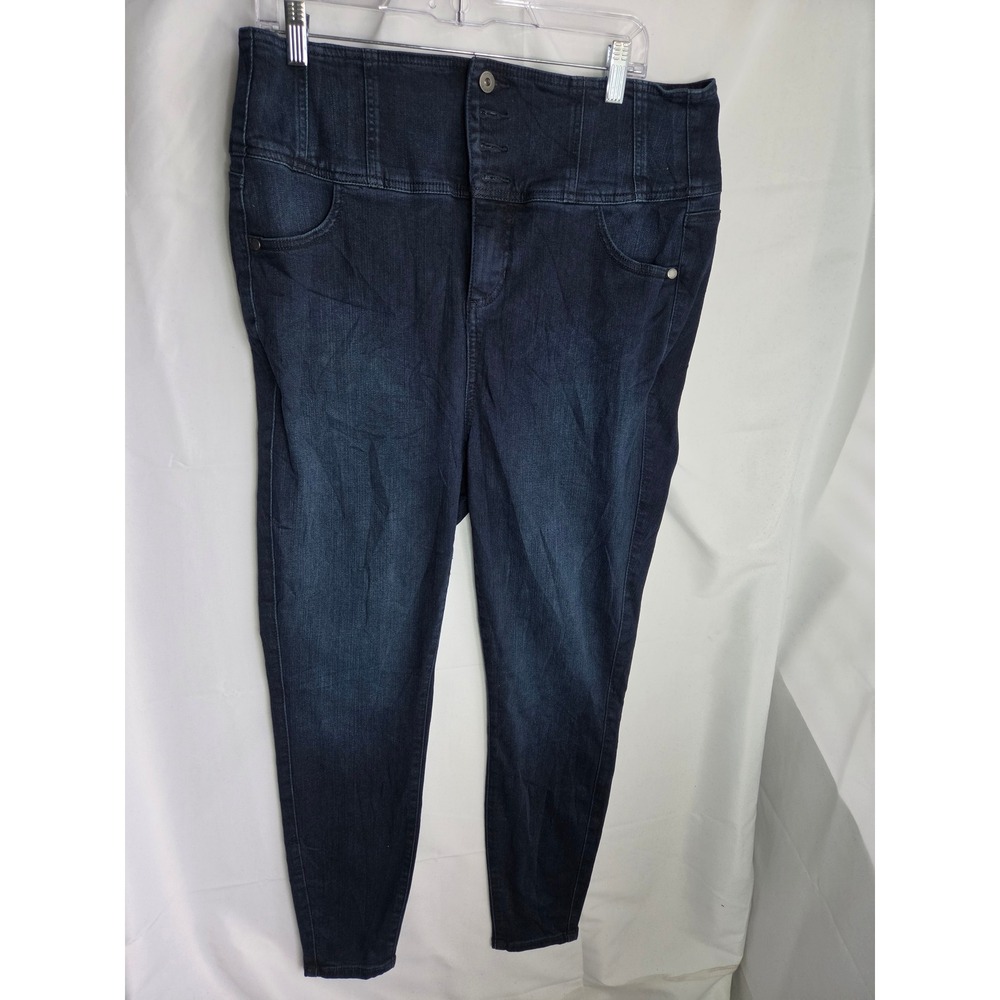 Torrid Feel The Fit Jeans Womens  Blue Dark Wash Skinny High Rise Skinny